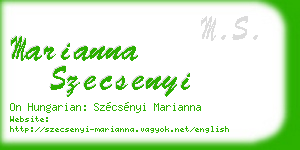 marianna szecsenyi business card