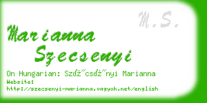 marianna szecsenyi business card